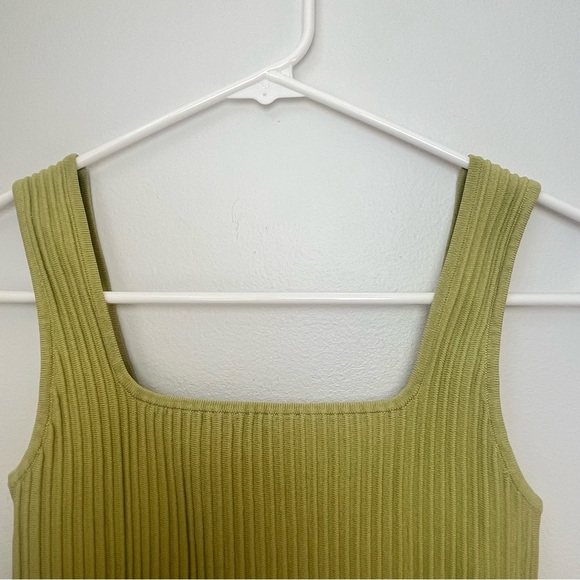 Madewell Women’s Ottoman Ribbed Cropped Tank Top Light Green Size XS - Picture 2 of 8